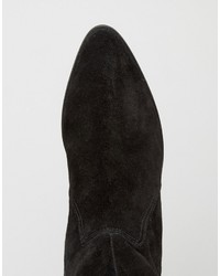 schwarze Overknee Stiefel aus Wildleder von Asos