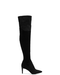 schwarze Overknee Stiefel aus Wildleder von Kendall & Kylie