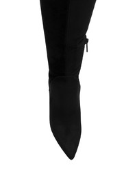 schwarze Overknee Stiefel aus Wildleder von Kendall & Kylie