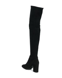 schwarze Overknee Stiefel aus Wildleder von Coach