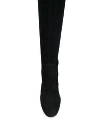 schwarze Overknee Stiefel aus Wildleder von Coach