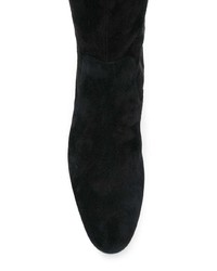 schwarze Overknee Stiefel aus Wildleder von Sergio Rossi