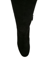 schwarze Overknee Stiefel aus Wildleder von Aquazzura