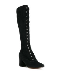 schwarze Overknee Stiefel aus Wildleder von Gianvito Rossi