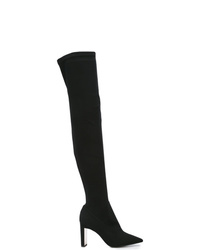 schwarze Overknee Stiefel aus Wildleder von Marion Parke