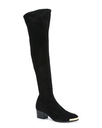 schwarze Overknee Stiefel aus Wildleder von Giuseppe Zanotti Design