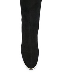 schwarze Overknee Stiefel aus Wildleder von Giuseppe Zanotti Design