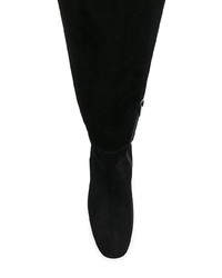 schwarze Overknee Stiefel aus Wildleder von Le Silla