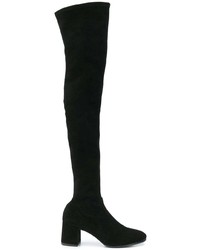 schwarze Overknee Stiefel aus Wildleder von Ermanno Scervino