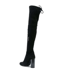 schwarze Overknee Stiefel aus Wildleder von Baldinini