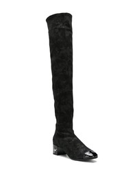 schwarze Overknee Stiefel aus Wildleder von Giuseppe Zanotti Design