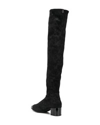 schwarze Overknee Stiefel aus Wildleder von Giuseppe Zanotti Design