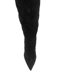 schwarze Overknee Stiefel aus Wildleder von Fabio Rusconi