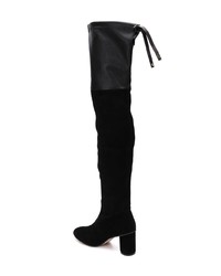 schwarze Overknee Stiefel aus Wildleder von Stuart Weitzman