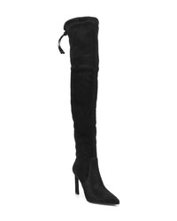 schwarze Overknee Stiefel aus Wildleder von Stuart Weitzman