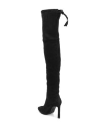 schwarze Overknee Stiefel aus Wildleder von Stuart Weitzman