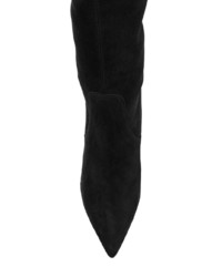 schwarze Overknee Stiefel aus Wildleder von Stuart Weitzman