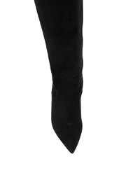 schwarze Overknee Stiefel aus Wildleder von Marc Ellis