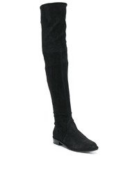 schwarze Overknee Stiefel aus Wildleder von Stuart Weitzman