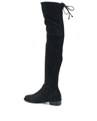 schwarze Overknee Stiefel aus Wildleder von Stuart Weitzman