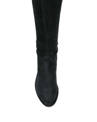 schwarze Overknee Stiefel aus Wildleder von Stuart Weitzman