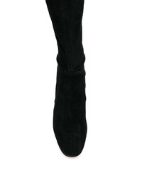 schwarze Overknee Stiefel aus Wildleder von Parallèle