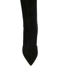 schwarze Overknee Stiefel aus Wildleder von Casadei