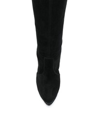 schwarze Overknee Stiefel aus Wildleder von Casadei