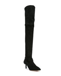 schwarze Overknee Stiefel aus Wildleder von Casadei