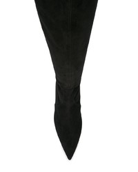 schwarze Overknee Stiefel aus Wildleder von Casadei