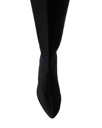 schwarze Overknee Stiefel aus Wildleder von Gia Couture