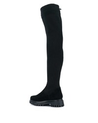 schwarze Overknee Stiefel aus Wildleder von Tommy Jeans