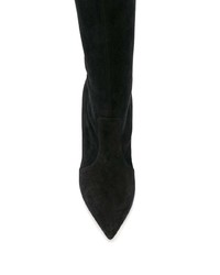 schwarze Overknee Stiefel aus Wildleder von Casadei