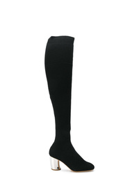 schwarze Overknee Stiefel aus Wildleder von Proenza Schouler