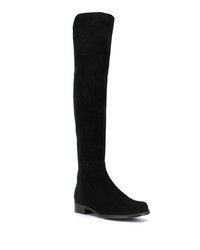 schwarze Overknee Stiefel aus Wildleder von Stuart Weitzman