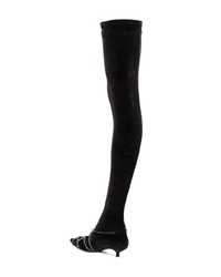 schwarze Overknee Stiefel aus Wildleder von Sonia Rykiel