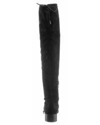 schwarze Overknee Stiefel aus Wildleder von S.OLIVER RED LABEL