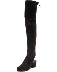 schwarze Overknee Stiefel aus Wildleder von Sigerson Morrison