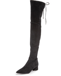 schwarze Overknee Stiefel aus Wildleder von Sigerson Morrison