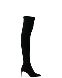 schwarze Overknee Stiefel aus Wildleder von Sophia Webster