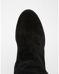 schwarze Overknee Stiefel aus Wildleder von Steve Madden