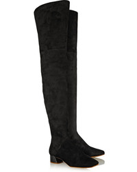 schwarze Overknee Stiefel aus Wildleder von Marc Jacobs
