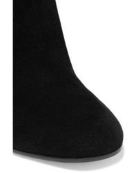 schwarze Overknee Stiefel aus Wildleder von Gianvito Rossi