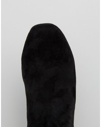 schwarze Overknee Stiefel aus Wildleder von Mango