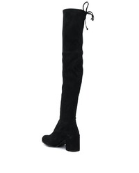 schwarze Overknee Stiefel aus Wildleder von Stuart Weitzman