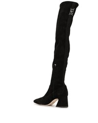 schwarze Overknee Stiefel aus Wildleder von Alberta Ferretti