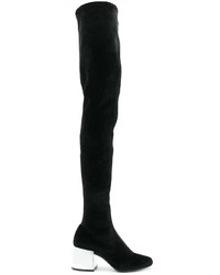 schwarze Overknee Stiefel aus Wildleder von MM6 MAISON MARGIELA