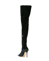 schwarze Overknee Stiefel aus Wildleder von MALONE SOULIERS BY ROY LUWOLT