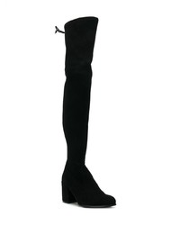 schwarze Overknee Stiefel aus Wildleder von Stuart Weitzman