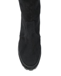 schwarze Overknee Stiefel aus Wildleder von Casadei